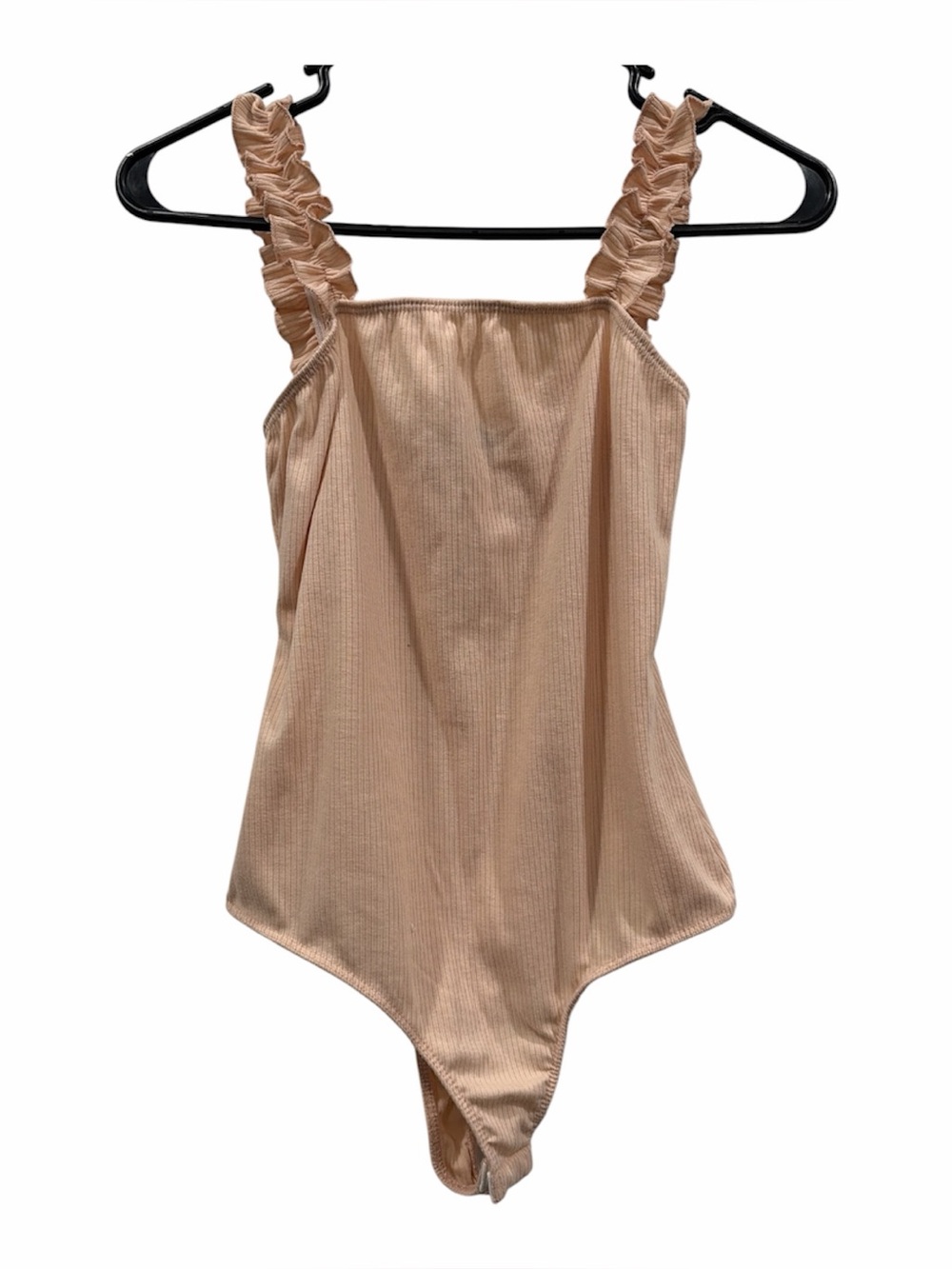 21 Saints Pink Ruffled Strap One-Piece Bodysuit